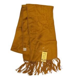 Alpaca Camargo Neck Scarf Wrap Fringe Mustard‎ Yellow Soft Fuzzy Warm Cozy Peru